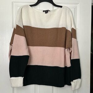 French Connection 100% Cotton Colorblock Sweater